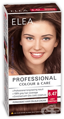 Купить elea professional colour & care 6.47 - light chestnut - светлый каштан по цене 125 руб. в интернет магазине калинка.